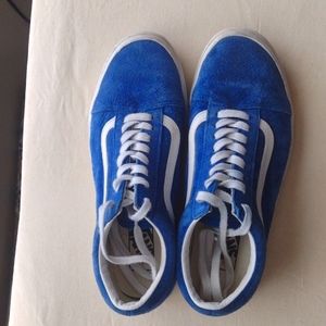 Vans Blue and White Old Skool Suede Sneakers